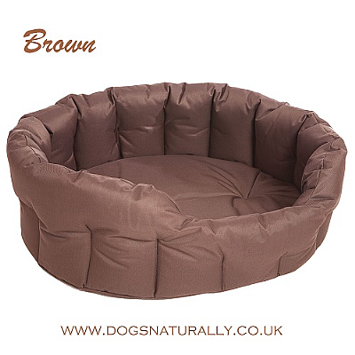 Oval Waterproof Dog Beds (Brown)